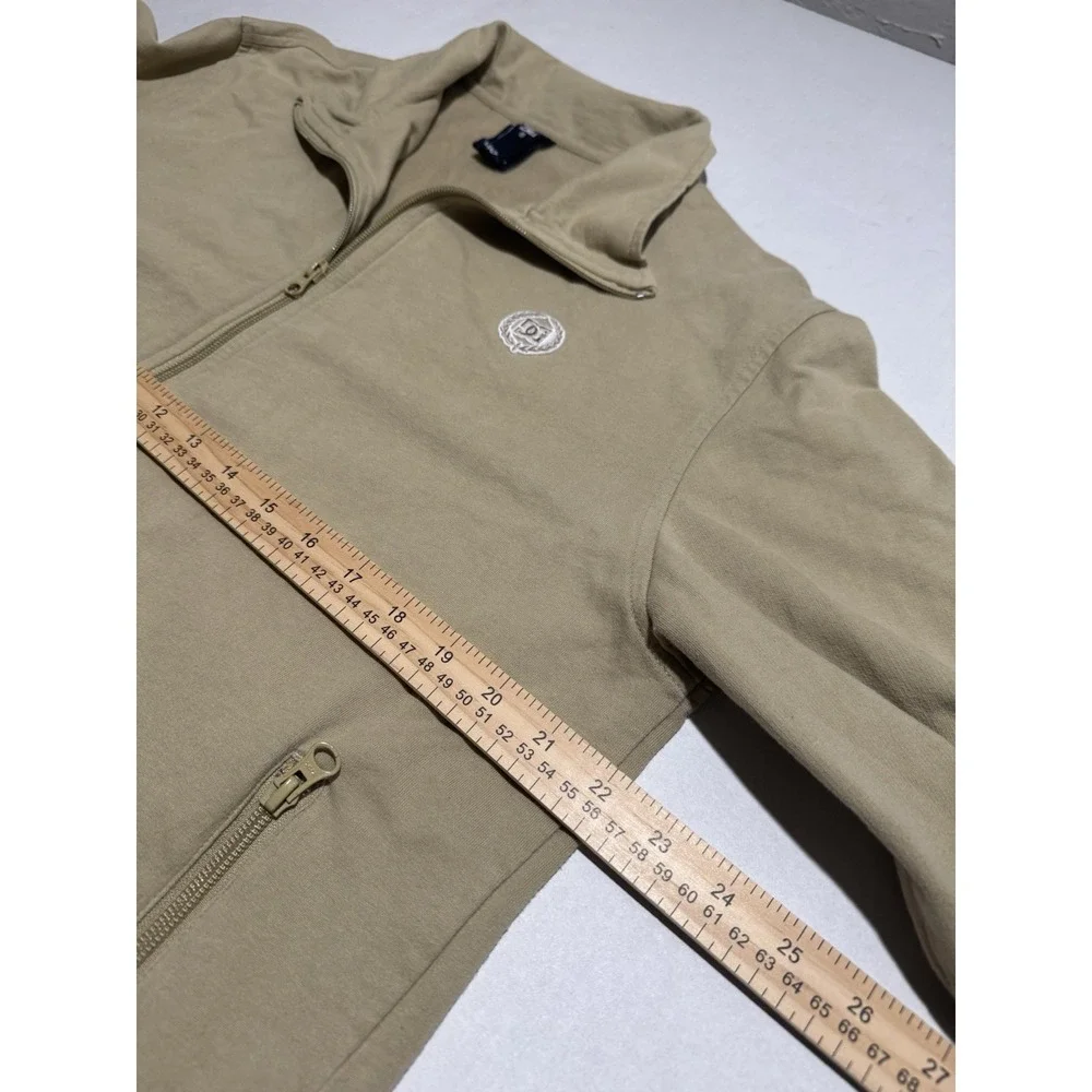 Y2K DC Skateboard Sk8 Men's Beige Full Zip Jacket, Large